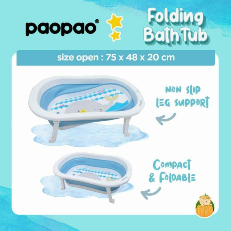 Paopao Folding Baby Bath Heat Sensor Tub Bak Mandi Bayi