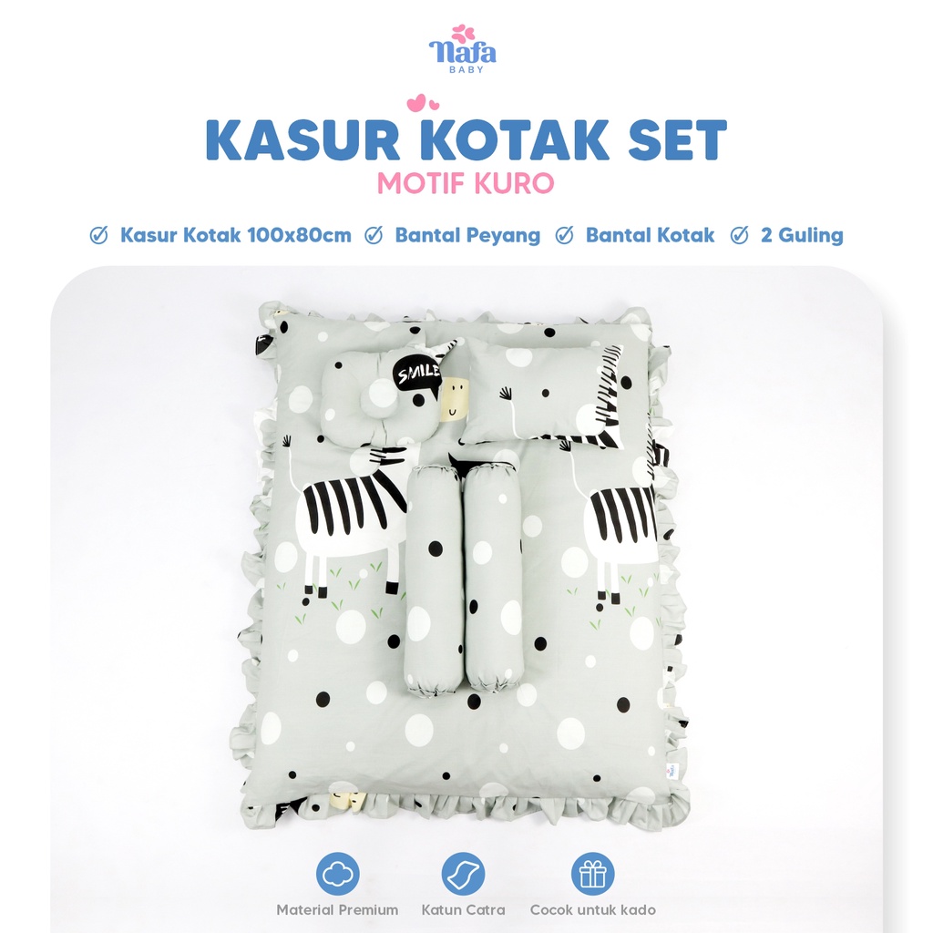 NAFA BABY - Kasur Kotak Set Bayi Termasuk Bantal Guling