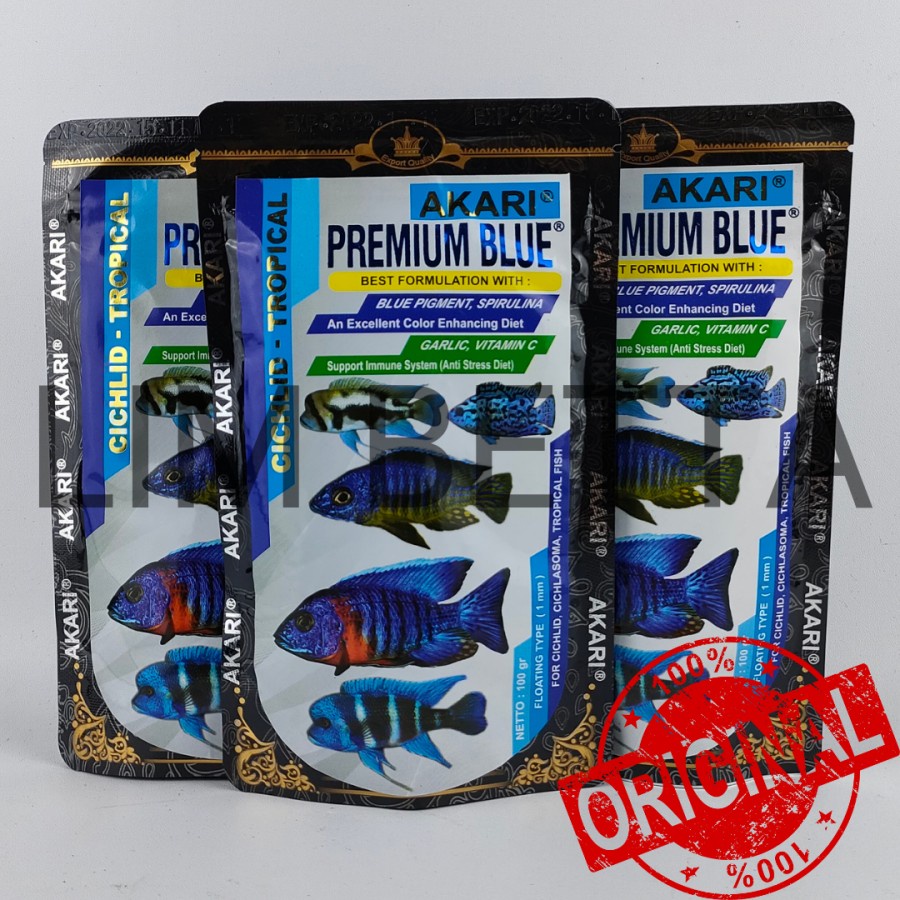 AKARI PREMIUM BLUE CHICLID 100 GRAM / MAKANAN IKAN CHICLID