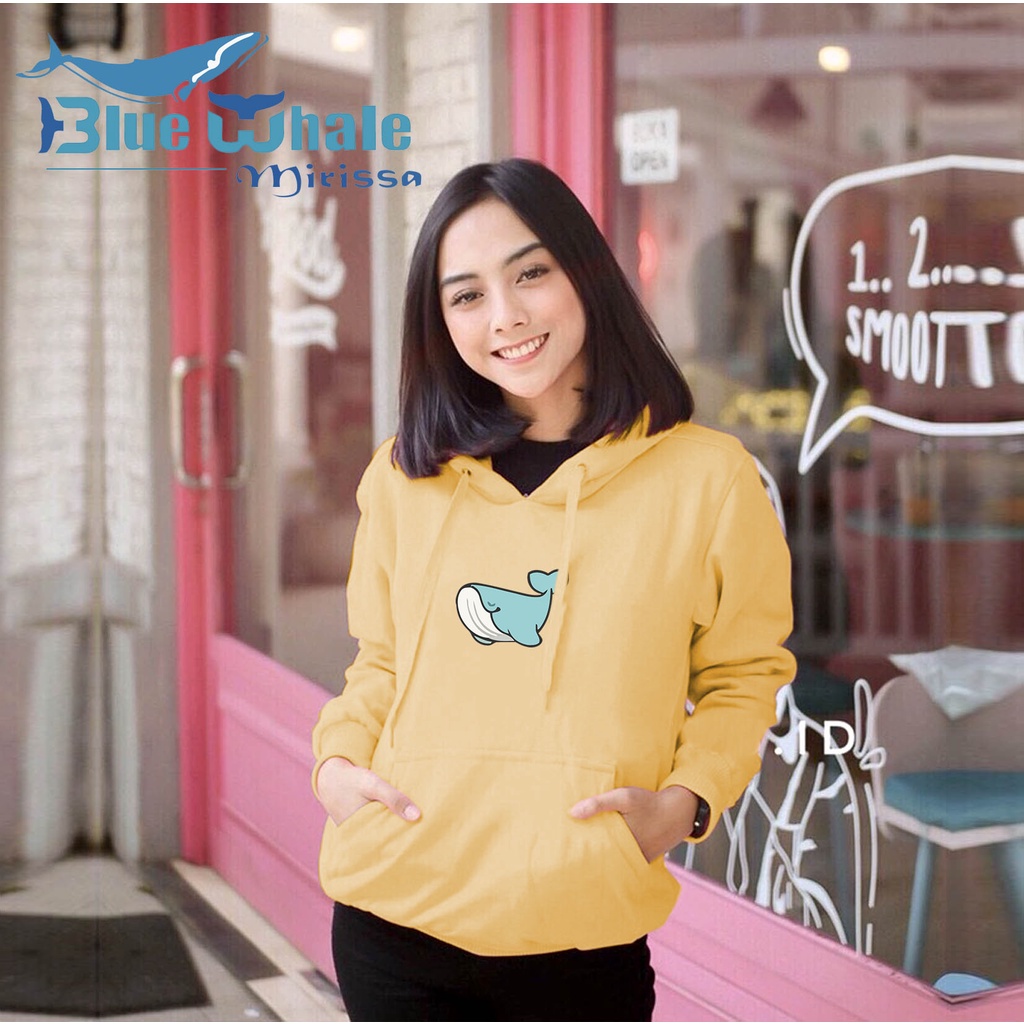 Lilipop.id Sweater Wanita Whale Paus Hoodie Jumper Outwear