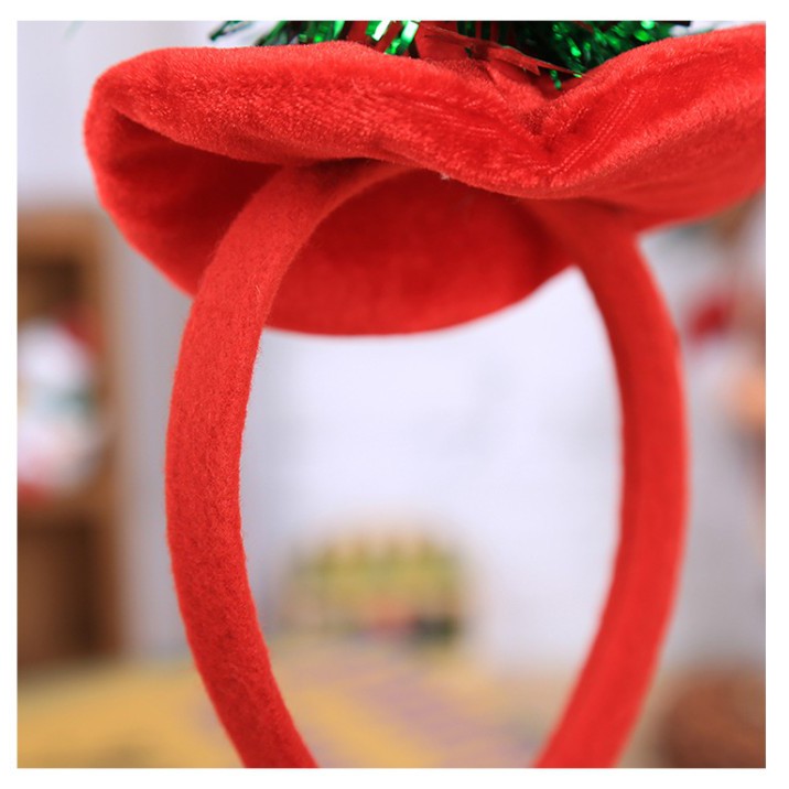 XBCT bando premium topi pohon natal elf santa aksesoris natal headband - Merah