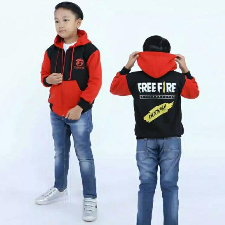 BISA COD)JAKET ANAK FREE FIRE/JAKET FF / JAKET ANAK LAKI/ JAKET ANAK KARAKTER (KODE Q2554)