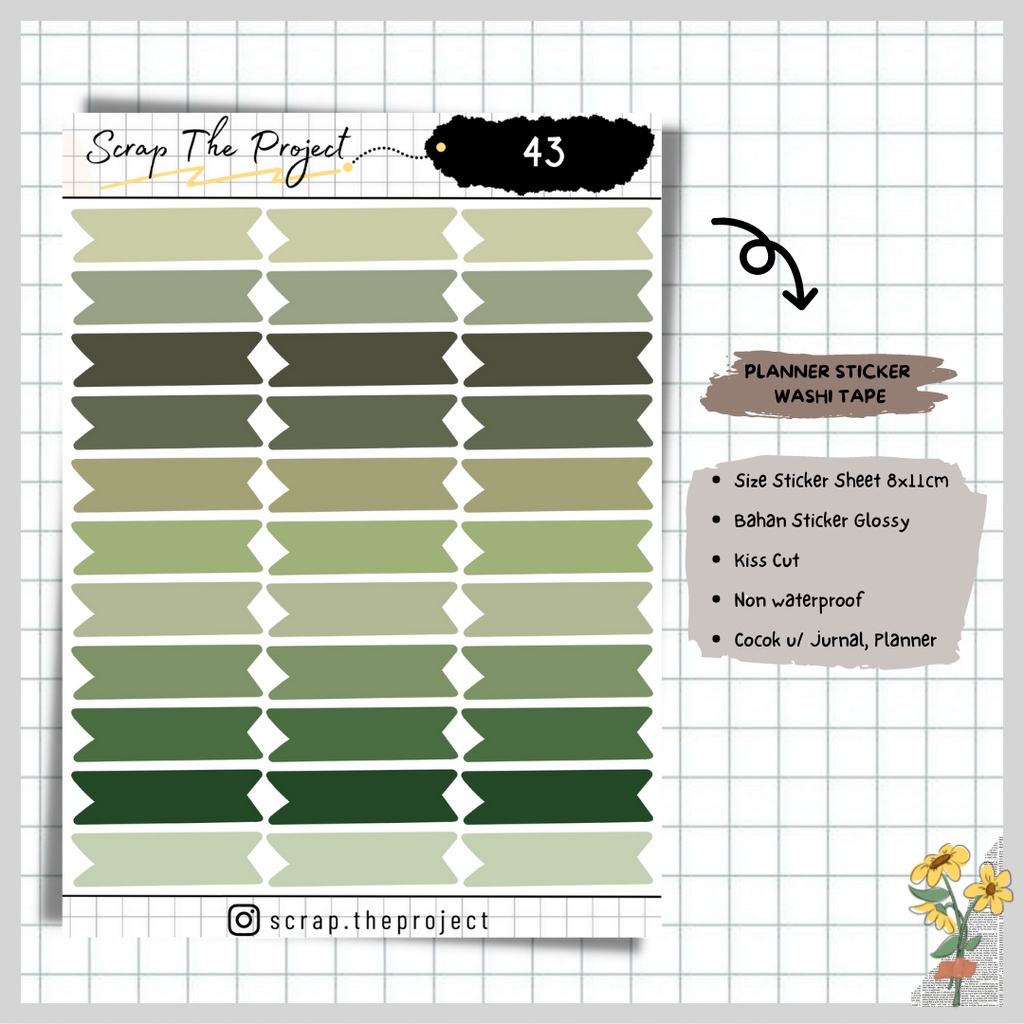 

STICKER DECO PLANNER / STICKER WASHI TAPE / STP - 43