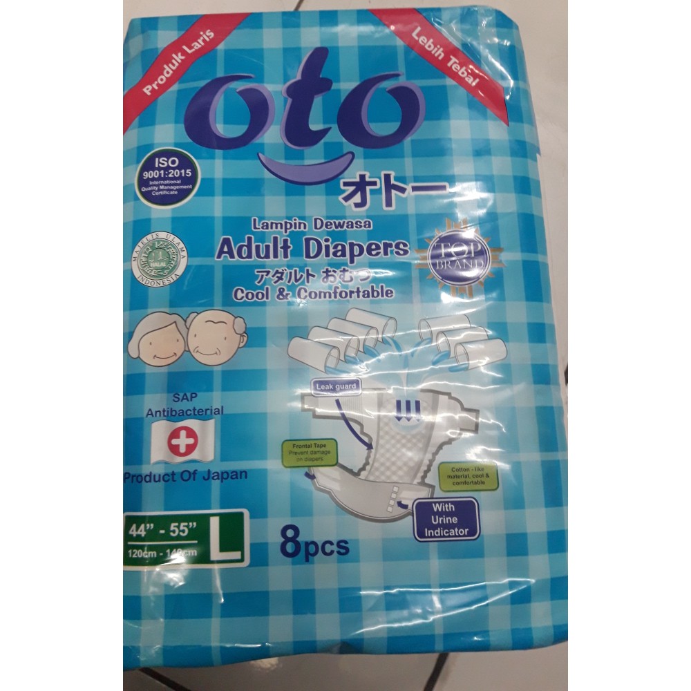 OTO Pampers / Popok Dewasa - Popok Perekat - Popok Orang Tua - Popok Lembut - Pampers UKURAN L 8PCS