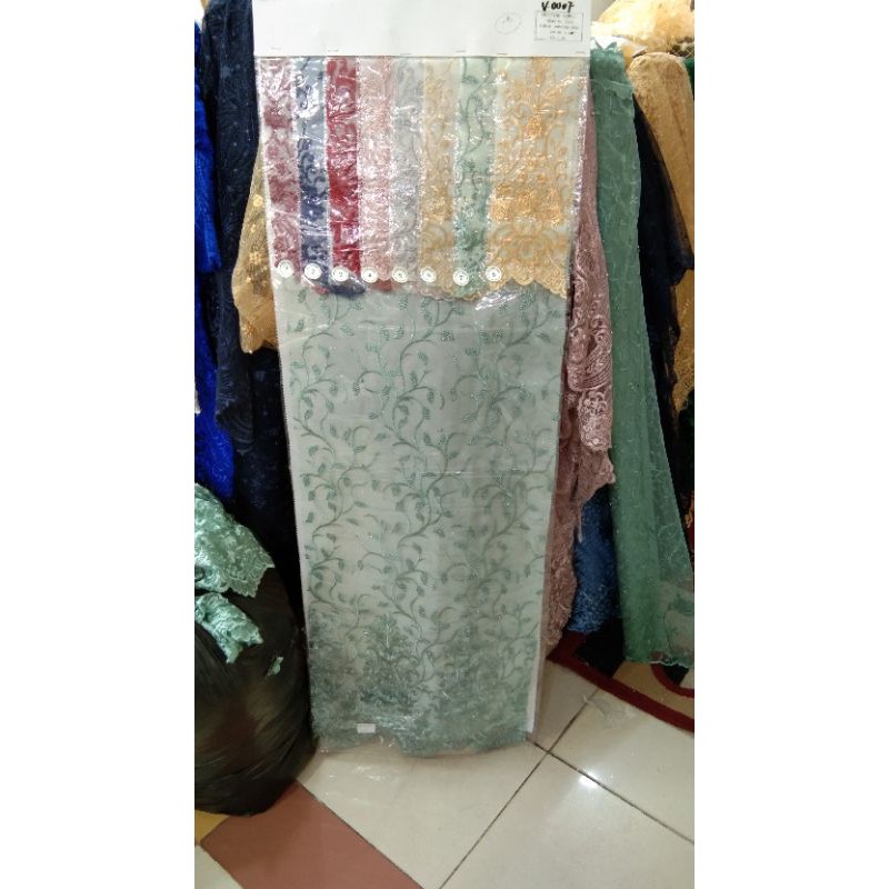 GROSIRAN !! Kain Tile Mutiara / bahan tulle mutiara / Banyak pilihan warna dan motif / TERMURAH