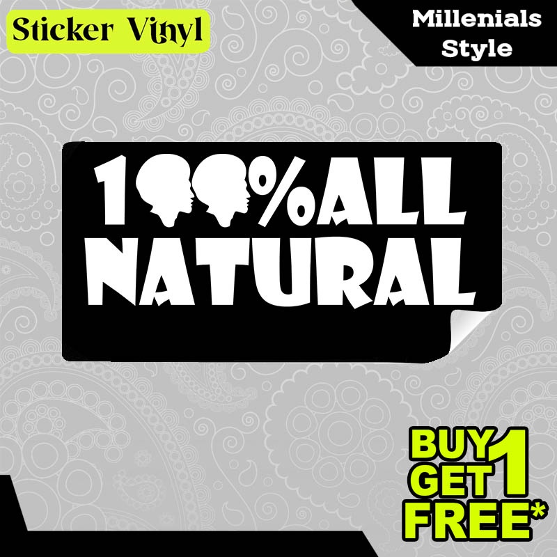 

Stiker Sticker 100 Persen All Natural Hair Tulisan Kalimat Gaul dan Kekinian Aesthetic Bahan Vinyl Satuan Anti Air