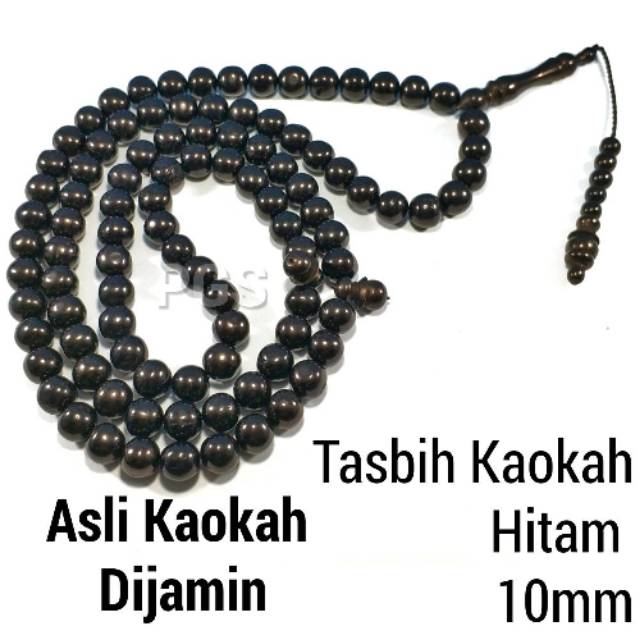 TASBIH KAYU ASLI KAOKAH KAUKAH KOKAH HITAM ASLI ISTANBUL TURKI 10MM MODEL BULAT 99BUTIR DIJAMIN ASLI