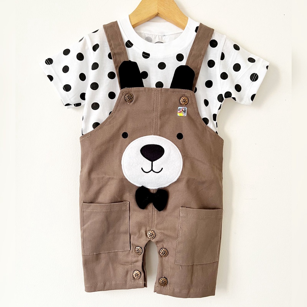 ORI BABYBEB PREMIUM CHINOS Overall SUIT 1-3 tahun Baju Setelan Celana Pergi Jalan Fashion Anak Bayi Cowok Laki Terlaris Lucu