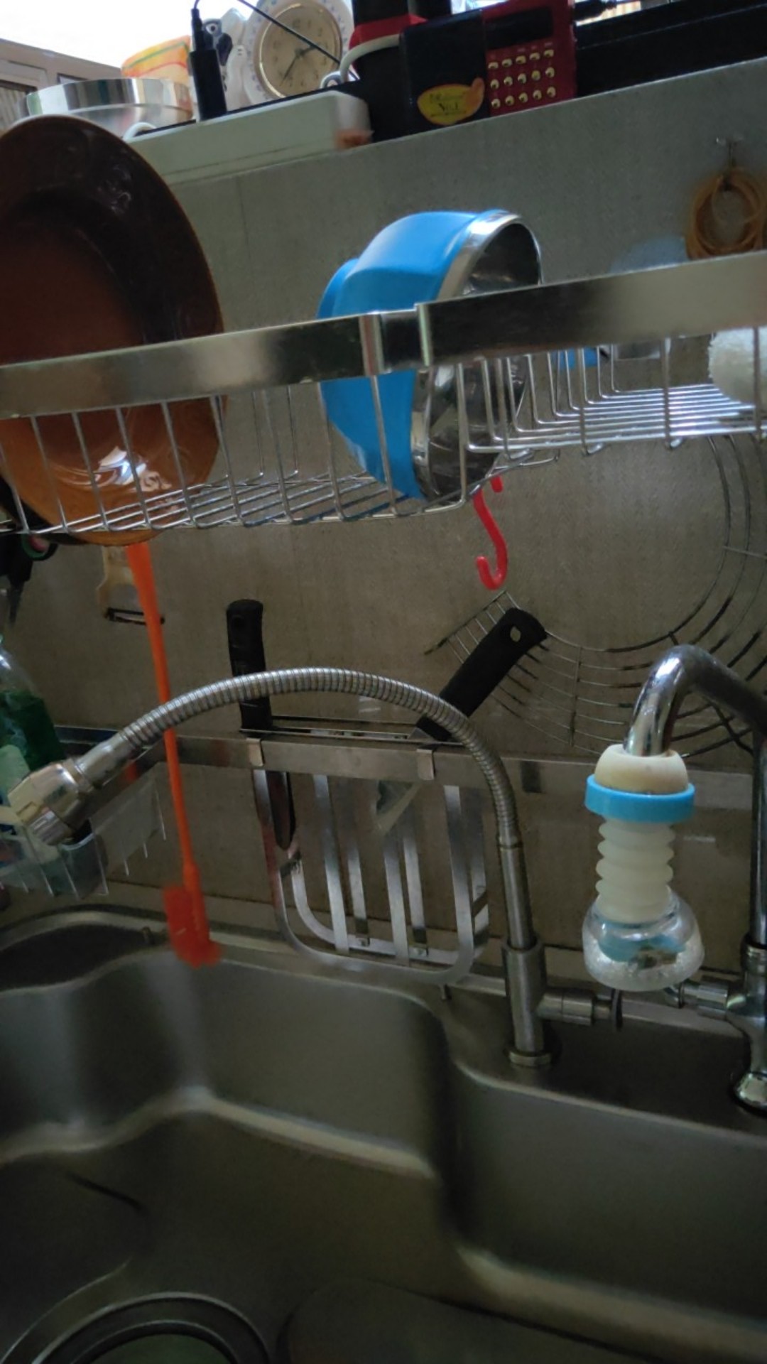 Netel Rak Wastafel Rak Piring 304 Baja Anti Karat Rak Penyimpanan Dapur Perak Mangkuk Tiris Multifungsi