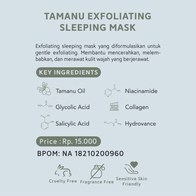 ( SALE) GLOURGANIC WATERMELON &amp; TAMANU  SLEEPING MASK