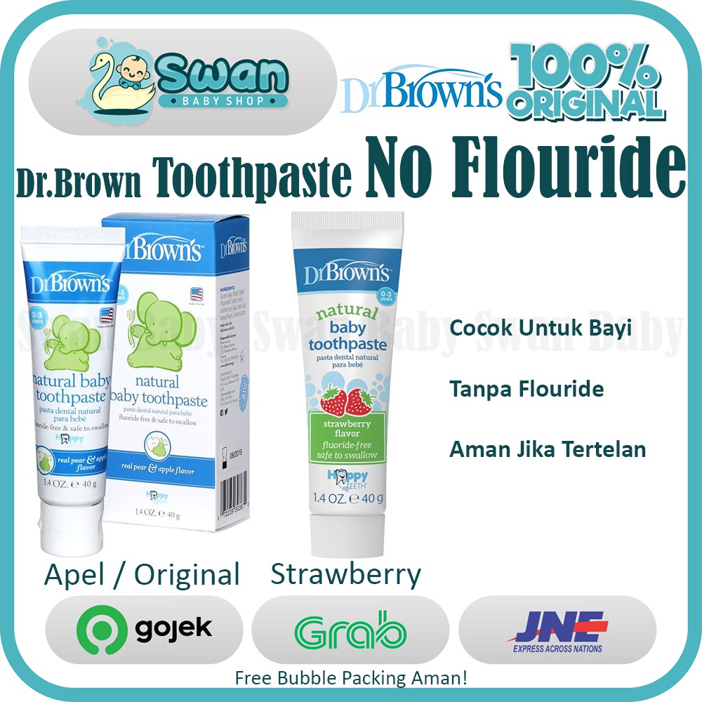 Drbrown Dr Brown's Happy Teeth Fluoride-Free Toothpaste / Odol Anak / Pasta gigi anak