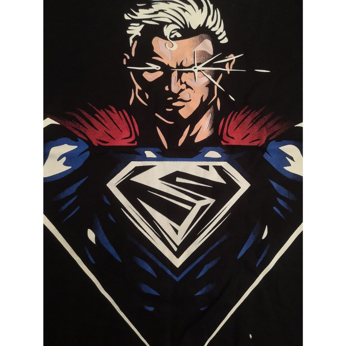 Kaos Pria Superman New Glow in the dark Baju Superhero Atasan Rhymes Import Premium Jumbo Big Size XXXL