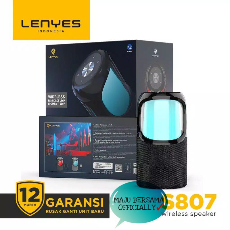 [MB] LENYES S807 rgb led waterproof ipx6 wireless bluetooth hifi portable stereo speaker great bass