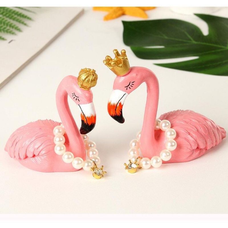 NEW LITTLE ROYAL FLAMINGO Pajangan Dashboard Mobil Flamingo Couple