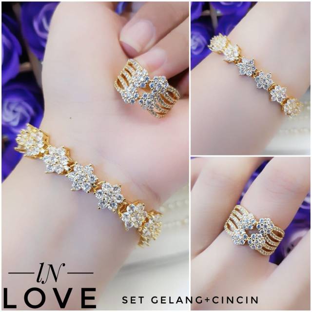 Xuping set perhiasan lapis emas 24k 0315h