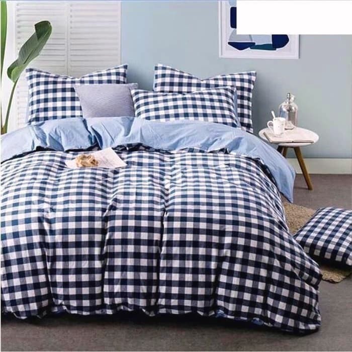 Sprei Katun Jaxine Black and Grey Square