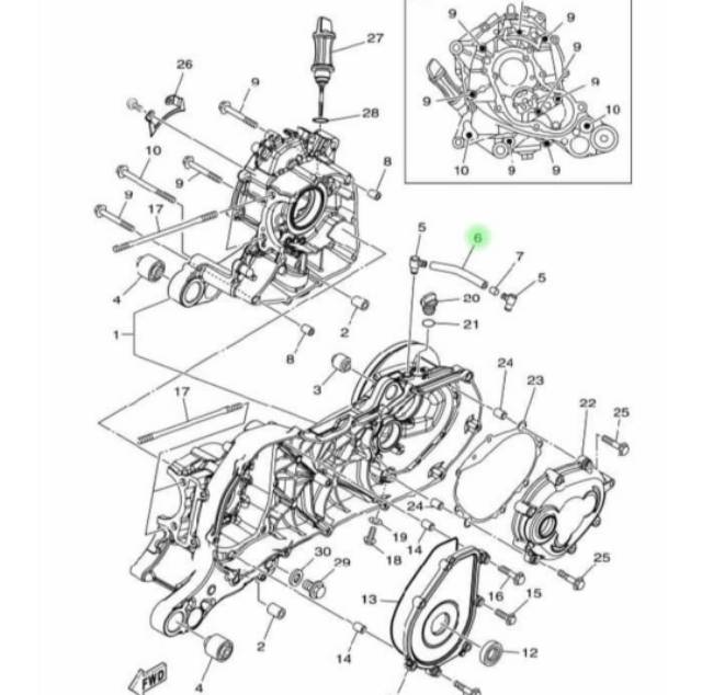 SELANG HAWA CVT AEROX 125 XEON RC XEON KARBU ASLI ORIGINAL YAMAHA 44D E5373 00