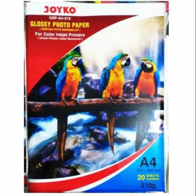 Joyko Glossy Photo Paper GSP A4 210gr/ Kertas Foto Mengkilap Murah