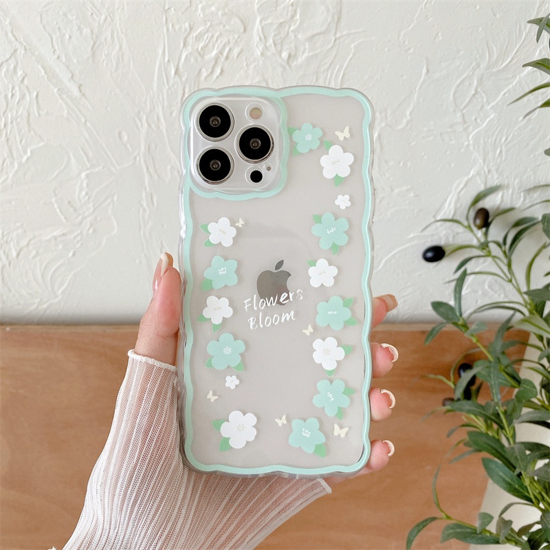 Soft Case Pelindung Transparan Bentuk Mawar Gelombang Musim Panas Untuk Iphone 7 8 PLUS X XR XS 11 12 13 PRO MAX SE 2020