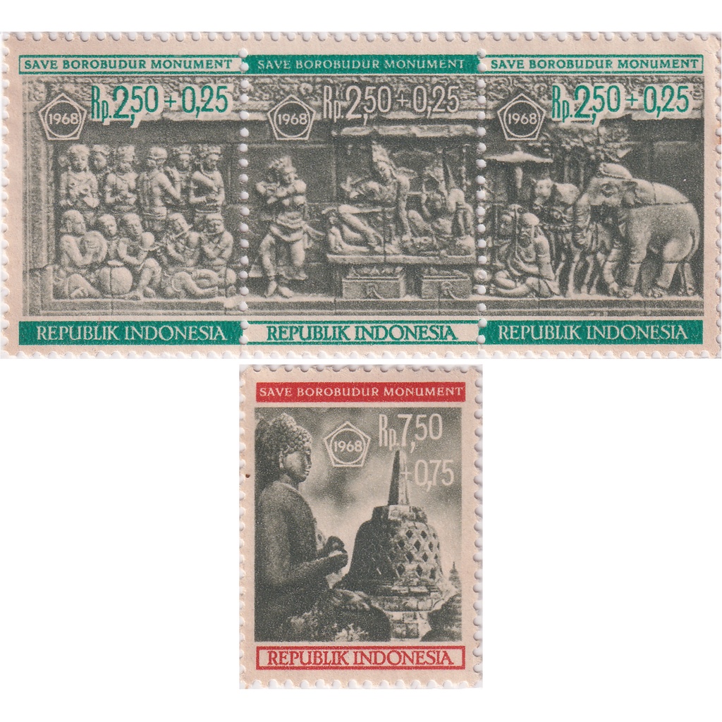 

Prangko Indonesia 1968 - "Save Borobudur Monument" Surtaxed