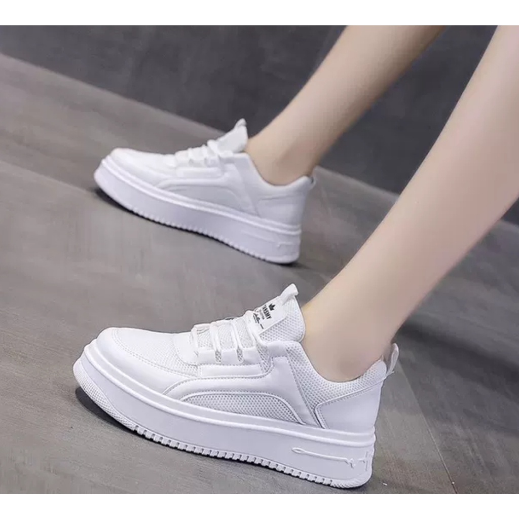 Sepatu Wanita Sol Tebal Putih 0221050 Sepatu Wanita Import TSMY  Dengan Tali