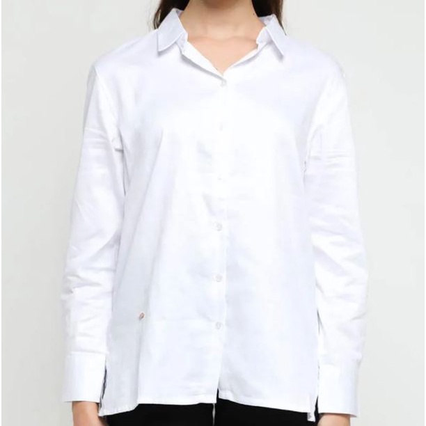 MORPHIDAE - Bell Kemeja Wanita Polos Kasual-WHITE