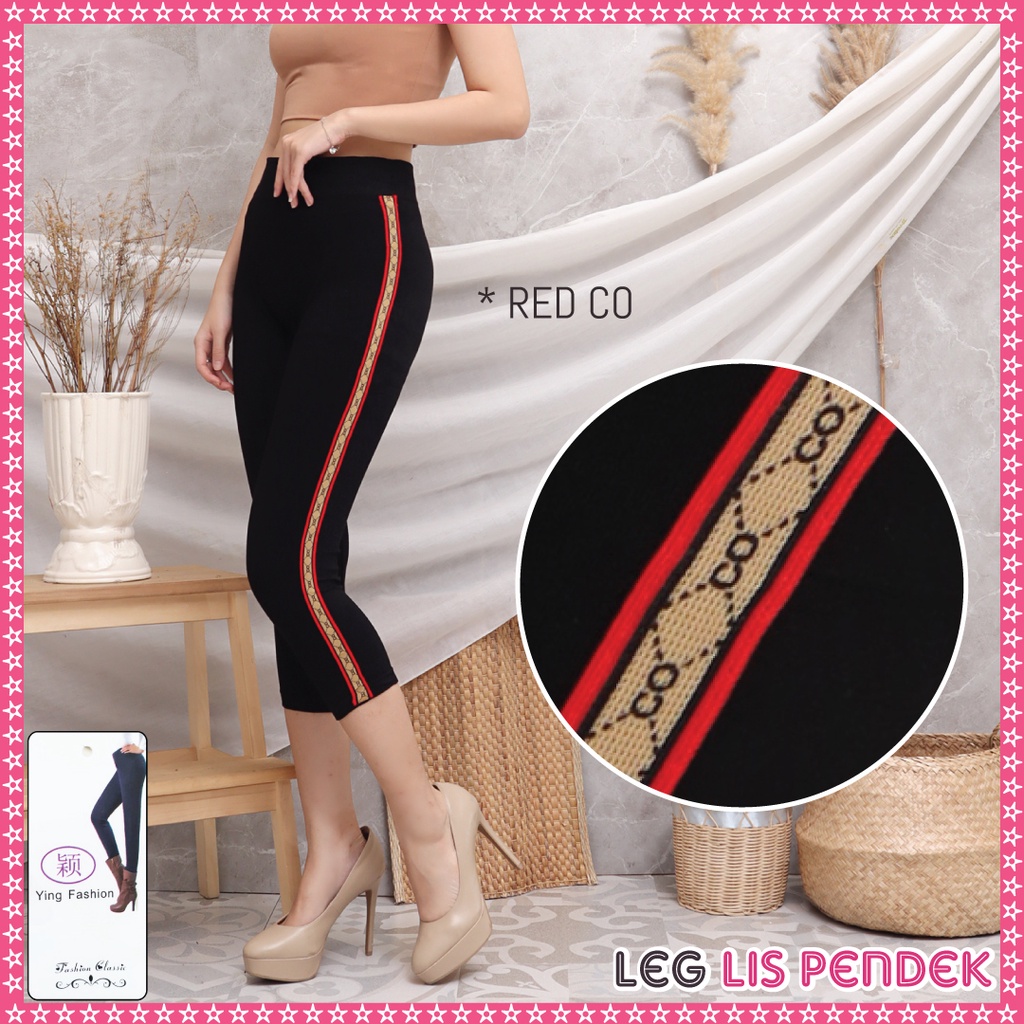 Legging Lis Pendek Wanita / Legging List Pendek import wanita / legging fashion wanita-Lis 7/8 - RED CO
