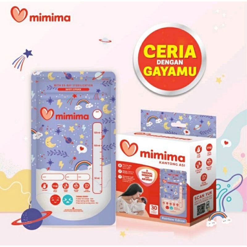 Mimima Kantong Asi 120ml isi 30Pc - Breastmilk BAG - Plastik Asi Steril BPA Free