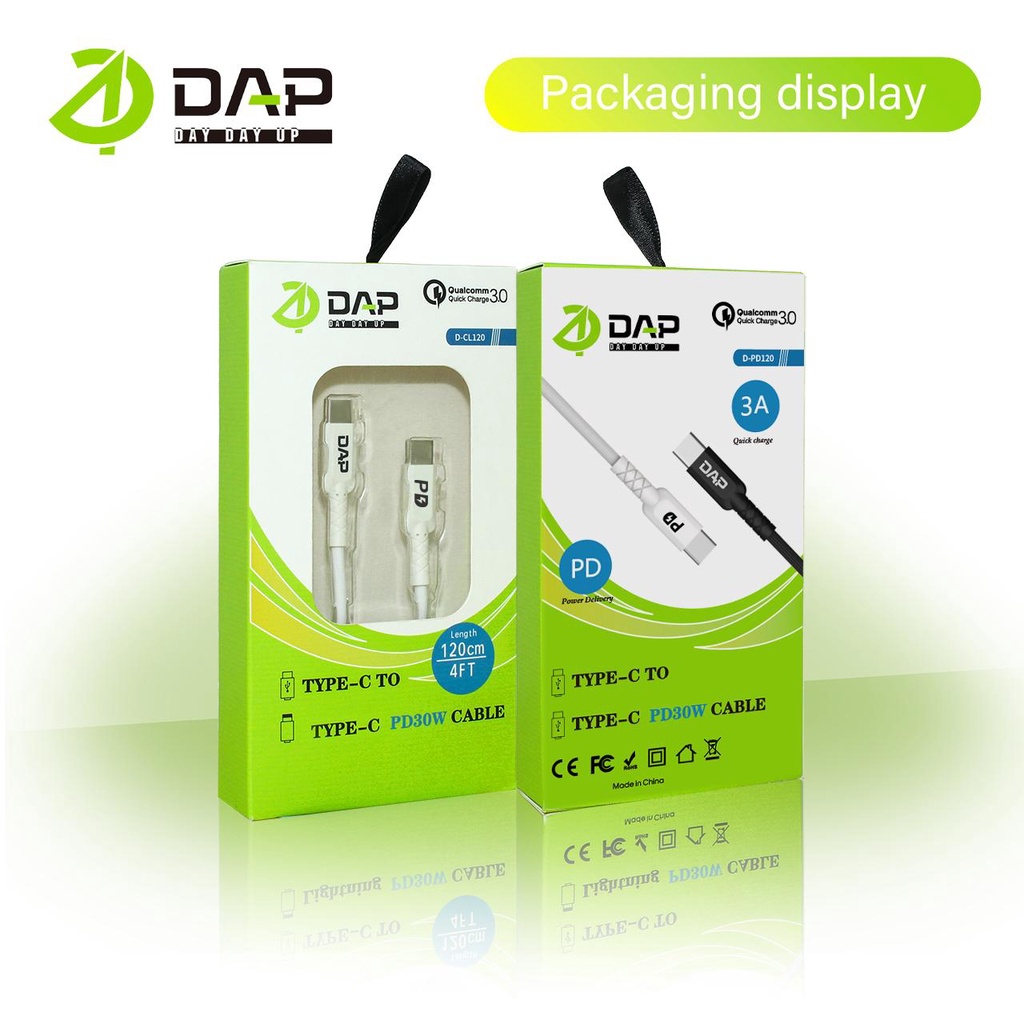 (DAP) Kabel Data Model D-PD120 Type C to Type C  DAP Power Delivery Type C 120cm 3A PD30W CABLE