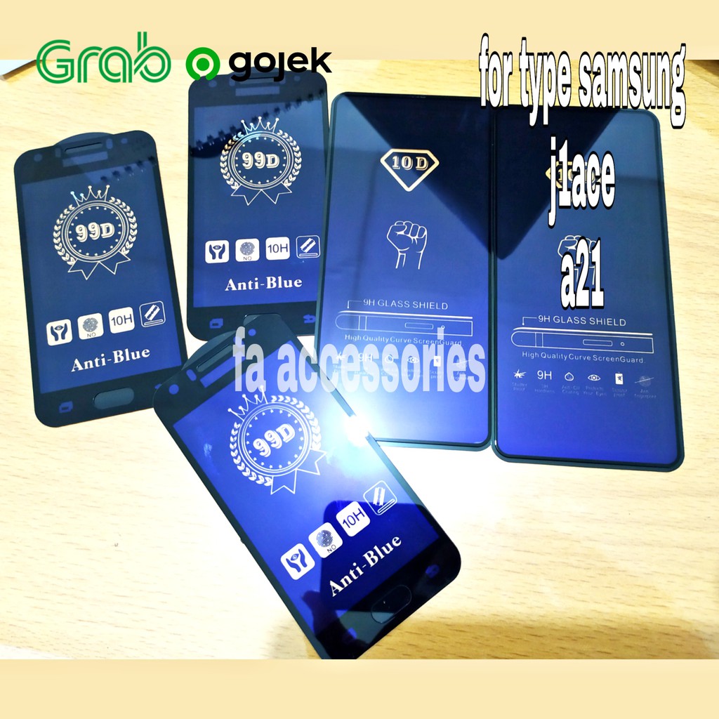 Tempered Glass Bluray Anti Blue Light Full 10D 99D SAMSUNG A01 A21 J1 ACE screen guard