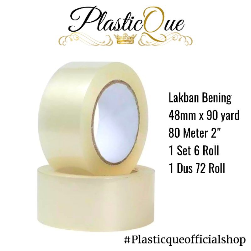 

1 SLOP LAKBAN BENING 48MM X 90 YARD 45UM MICRON BESAR ISOLASI 2 INCH 80 METER 48 MM 90YARD TAPE SLOT