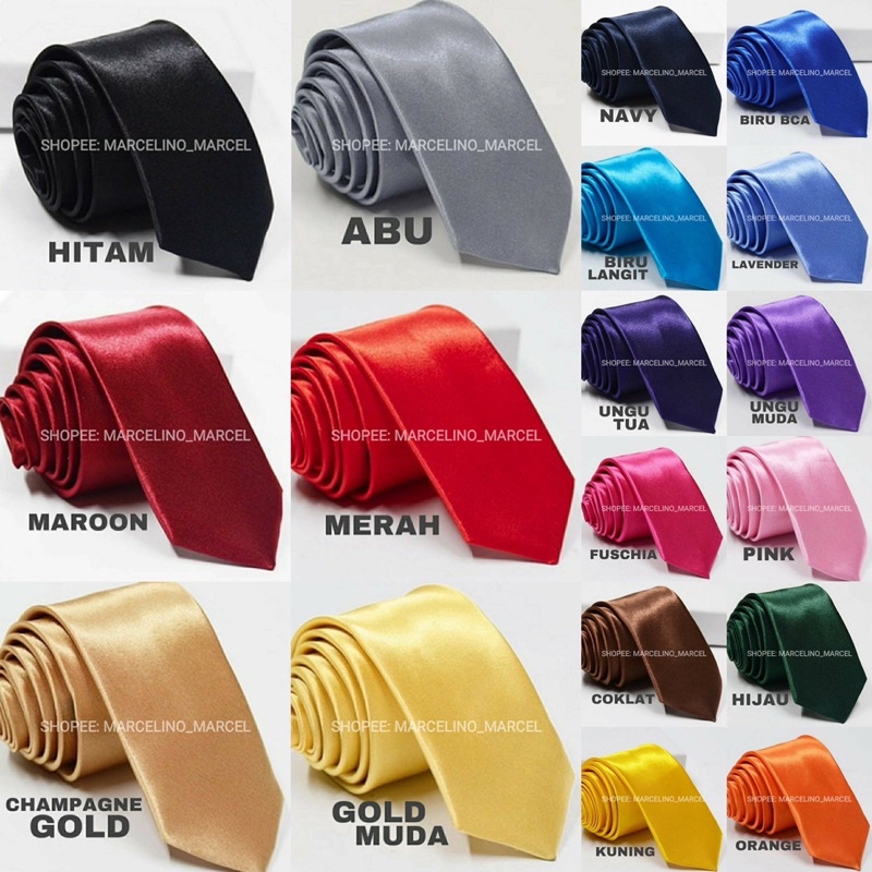 Dasi Panjang Premium bahan Satin Berkualitas Tinggi - Dasi Kerja, kuliah, sekolah, kondangan, Acara 