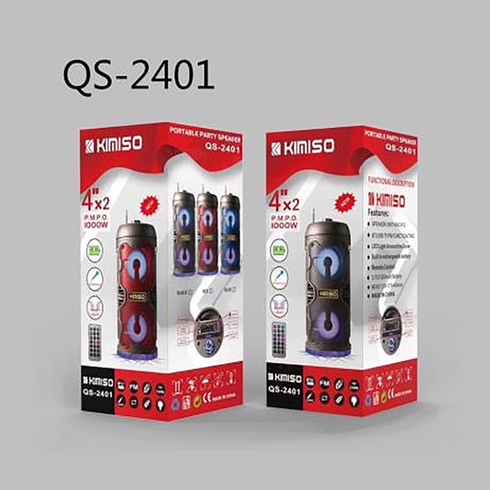 ELEKTRONIK AUDIO SPEAKER AC 1967 SPEAKER BLUETOOTH KARAOKE SPEAKER KIMISO QS-2401 WITH MIC KARAOKE