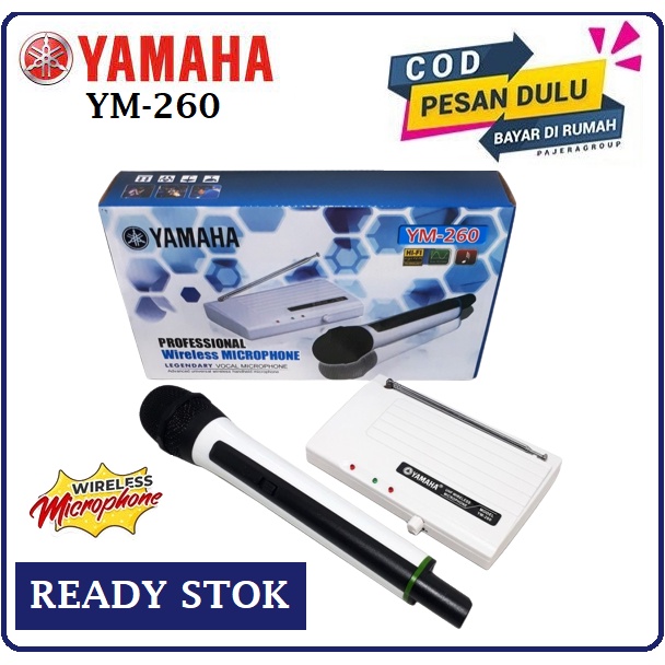 Microphone Yamaha microphone wireless YM-260 Profesional Wireless Microphone new suara manab dan emp