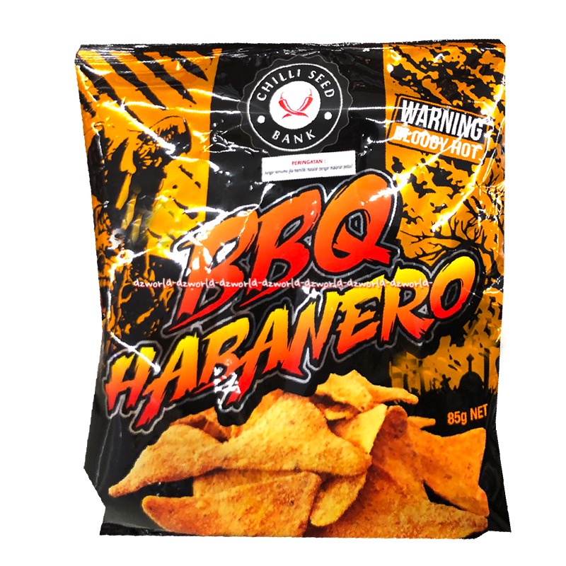 Chilli Seed Bank BBQ Habanero 85gr Snack Cemilan Kriuk Sangat Pedas Chili Sed Barbeque Keripik Jagung Super Pedas