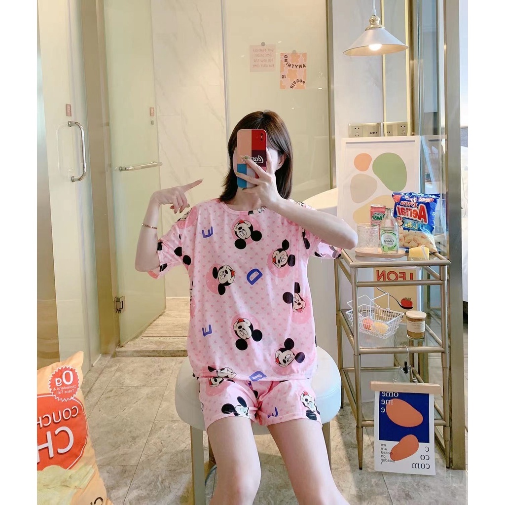 PIYAMA BAJU TIDUR WANITA CP PP IMPORT SANTAI BAHAN KAOS SPANDEKS-HC 47