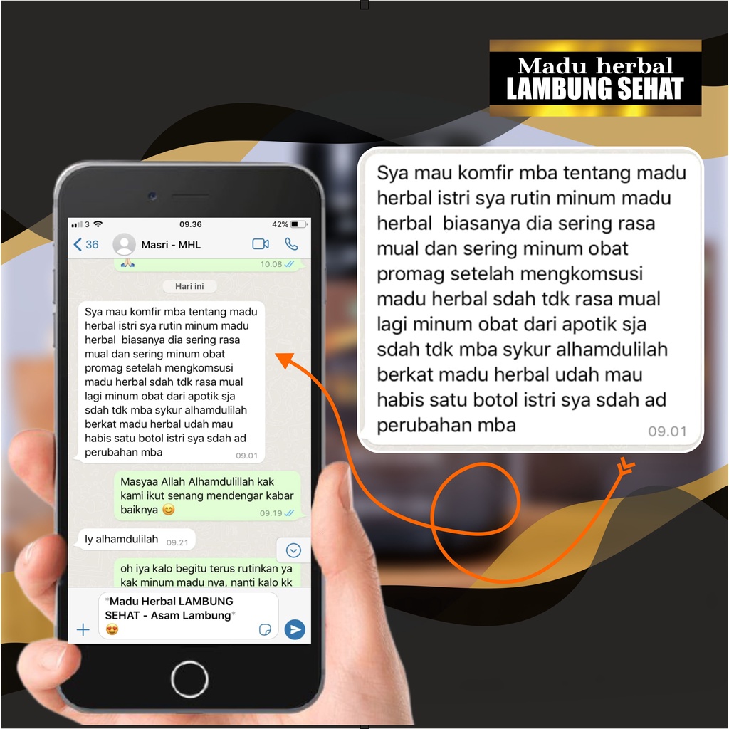 Obat Asam Lambung Maag Magh Gerd Akut Kronis Gastritis Infeksi Luka Radang Lambung dan Sesak Nafas  Yang Bagus Untuk Anak dan Dewasa Madu Herbal Lambung Sehat 100% Asli Original BPOM-1
