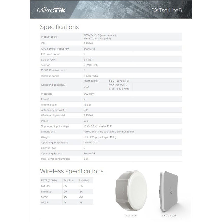 MikroTik SXTsq 5nd  Lite5 RBSXTsq5nD