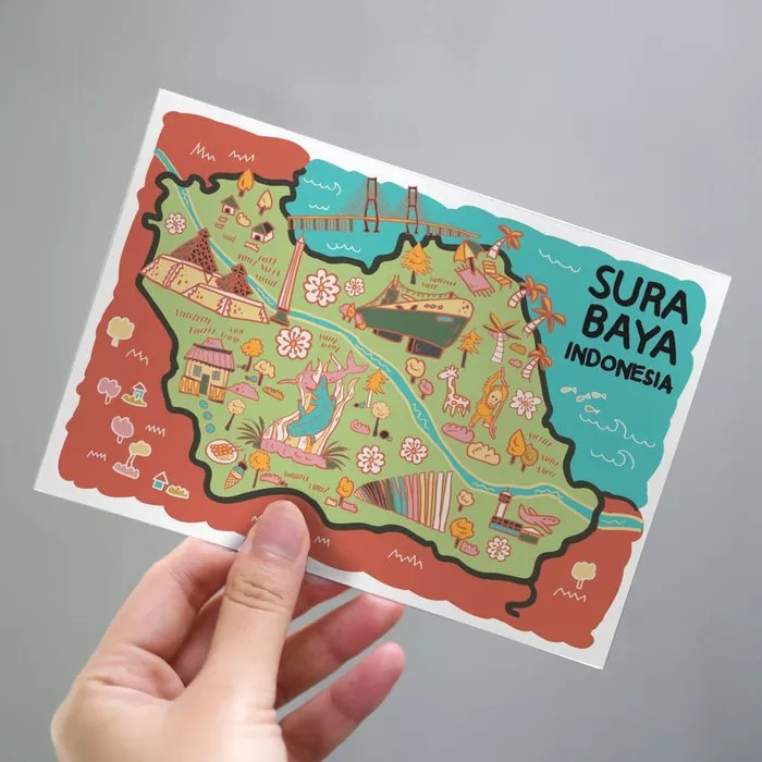 

Surabaya Postcard by Lestari - Kartu Pos Ilustrasi