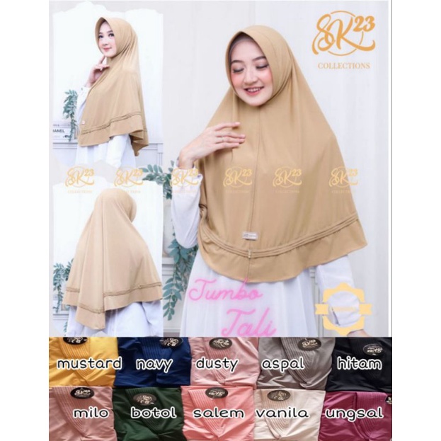 JILBAB JUMBO TALI / ARUMI / SIFANA TALI / PRISKA  MERK SK23 COLLECTION | JILBAB BLUSUKAN | JILBAB JE