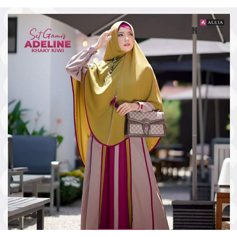 AULIA FASHION GAMIS TERBARU ADELINE KHAKY KIWI LIMITED EDITION