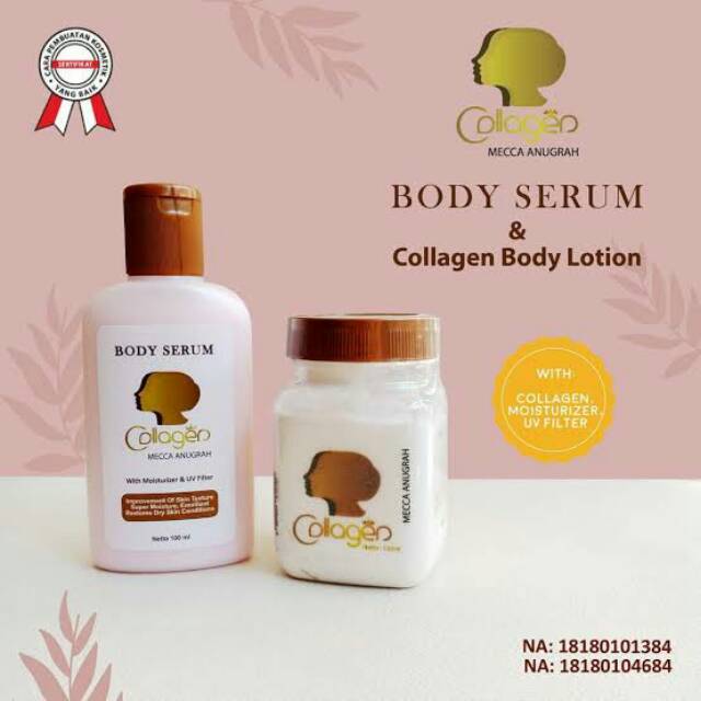 PAKET PEMUTIH BADAN MECCA ANUGRAH 2 in 1 - BIBIT COLLAGEN MECCA + BODY SERUM MECCA