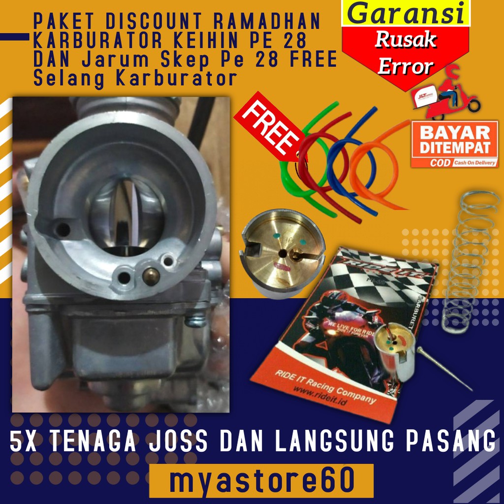 PROMO RAMADHAN Terbatas Karburator Karbu KEIHIN PE 28 PE28 Plus Skep Karbu Pe 28 FREE SELANG BENSIN