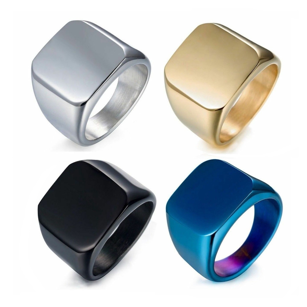 18rb Emas Perak hitam Gaya Sederhana Baja Titanium Dipoles Pria Perhiasan Fashion 4 warna Cincin Rings