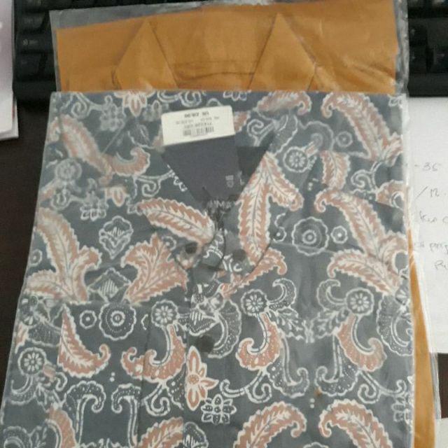 Credomenstore Kemeja Batik Pria Lengan Panjang Biru Coklat