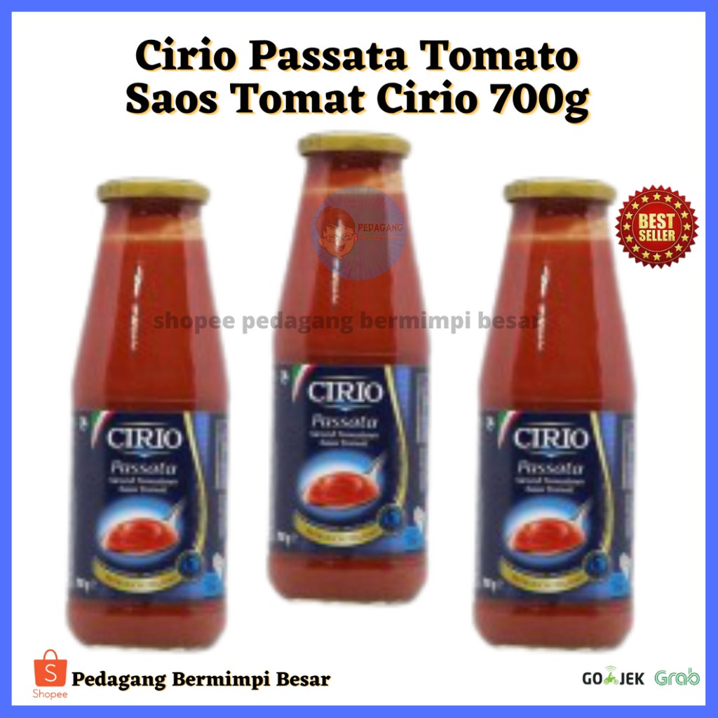 

Cirio Passata Tomato Sauce 700gr/ Saus Tomat Cirio/ Saus Pasta/ Saos tomat/ Saos Pasta