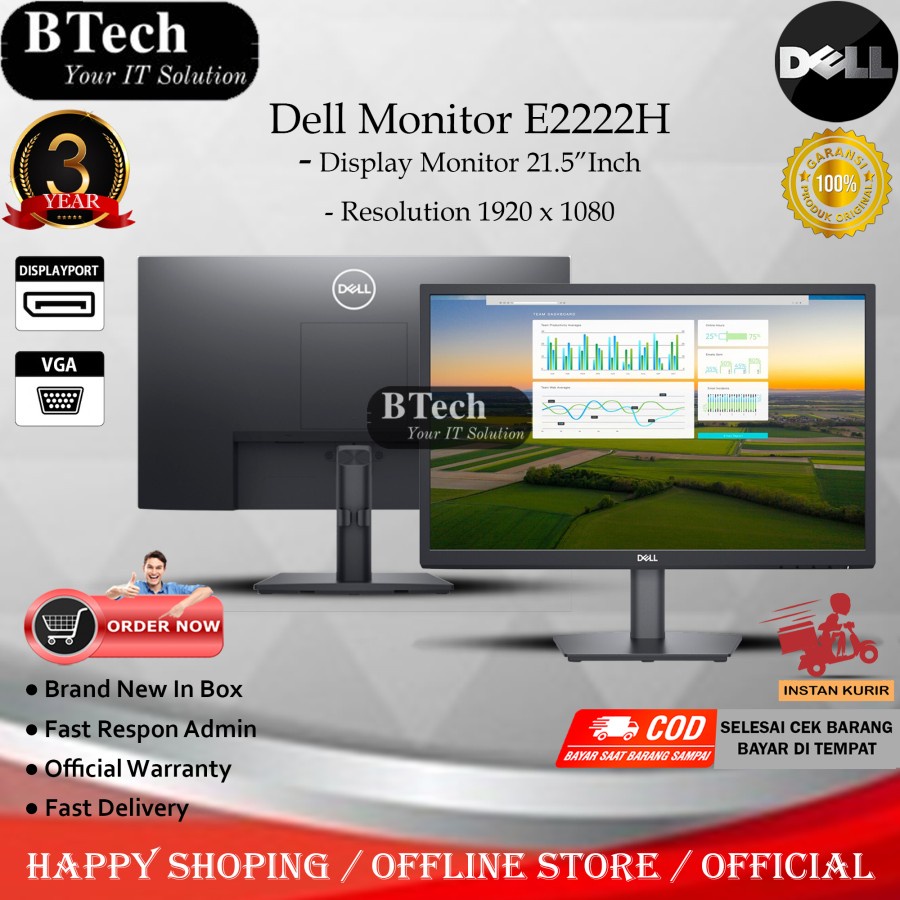 Monitor LED Dell E2222H 21,5"