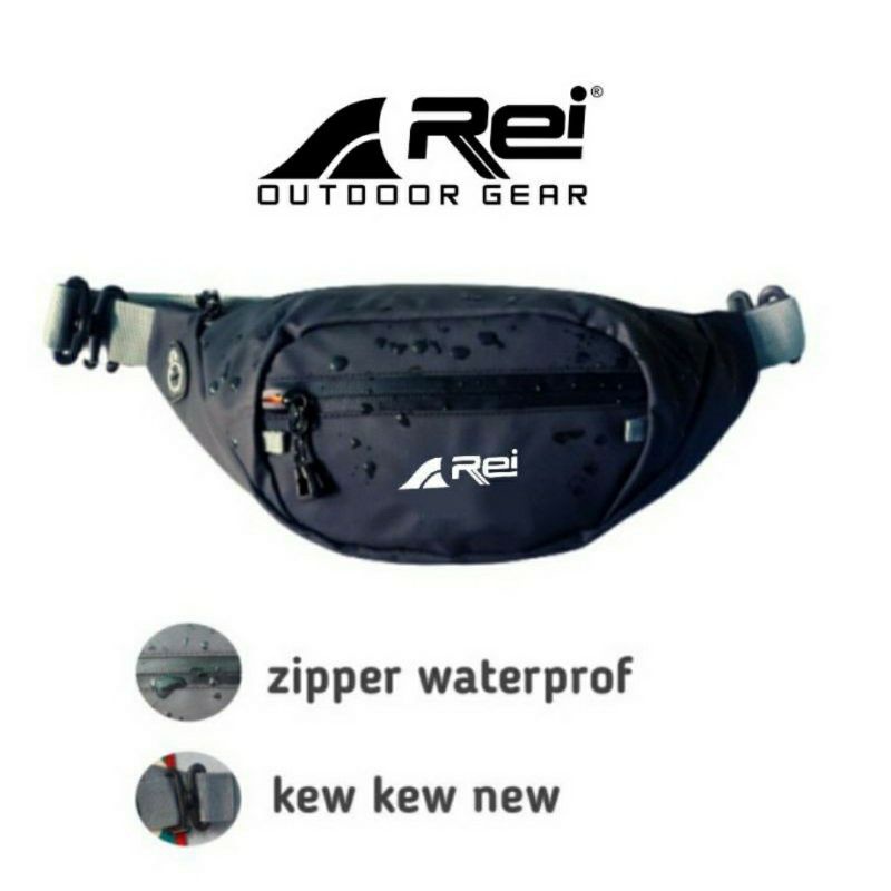 TAS SELEMPANG PRIA WATERPROOF WAIST BAG HEZEL PRIA WANITA ANTI AIR ANTI SOBEK AREI REI