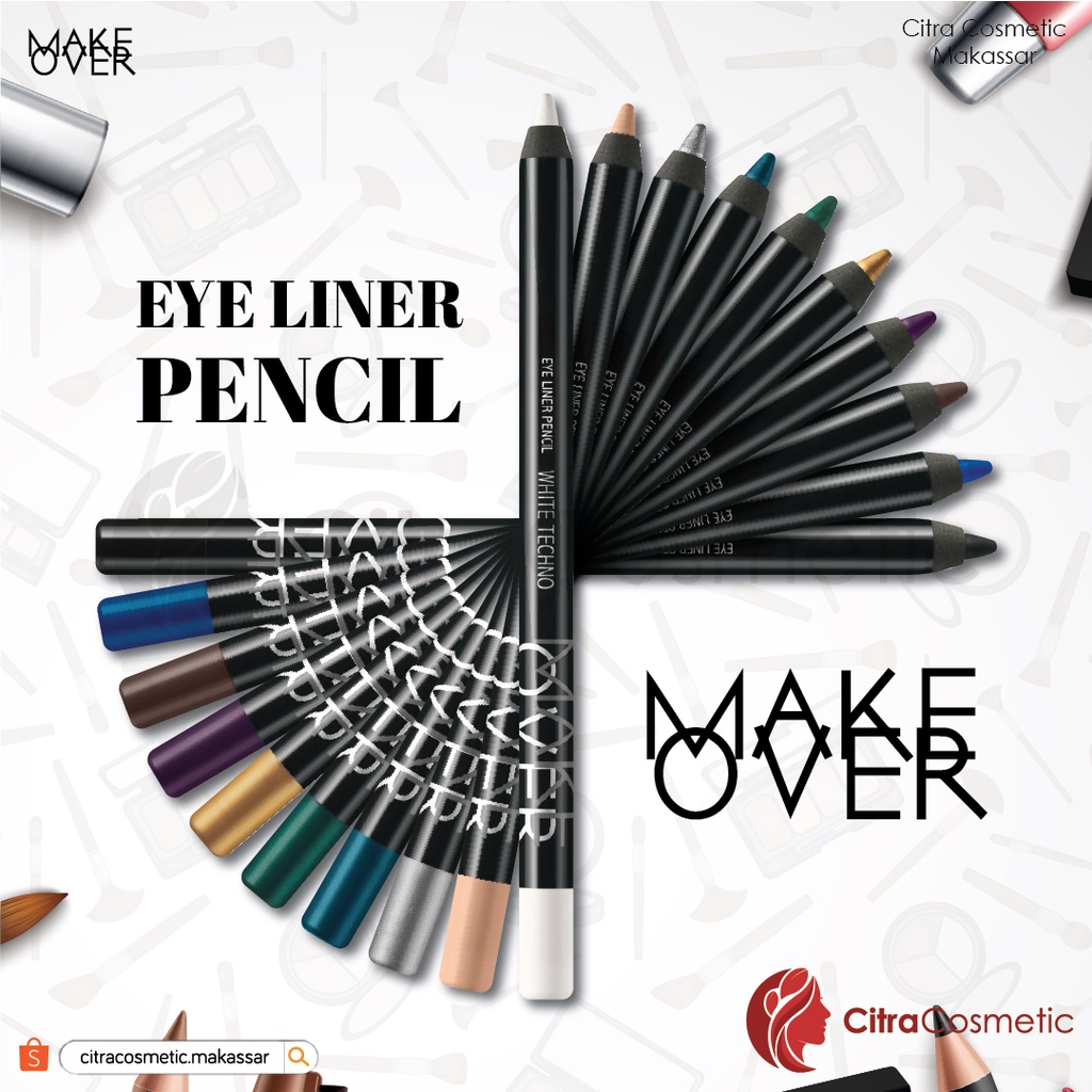 Make Over Eye Liner Pencil 1.2 Gr | Black jack | Brown Latte | Classic Green | Glam Gold | Navy Blue | Royal Blue