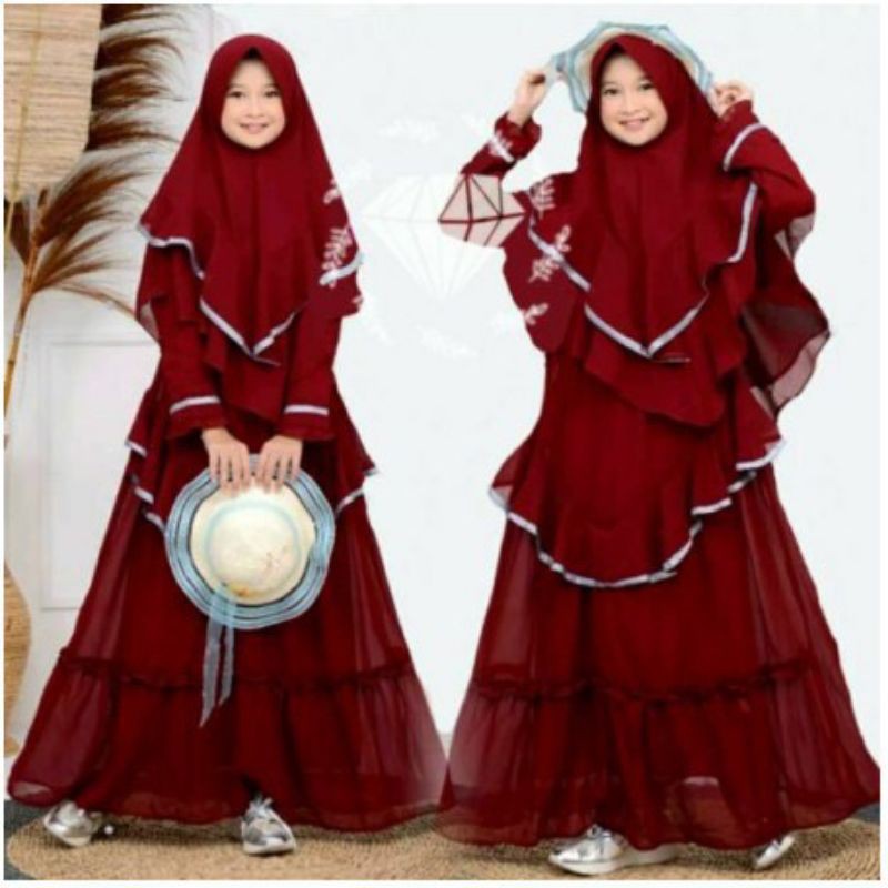 GAMIS ANAK MOSCREPE REMAJA ABG TERBARU 2022 SYARI DUVENCY KID FREE JILBAB CANTIK USIA 10 11 12 TAHUN